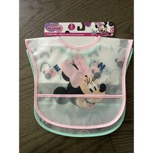 Disney Junior Minnie Mouse 2 Pack Be Kind Be Happy Water Resistant Toddler Bibs